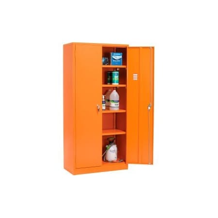 Emergency Preparedness Cabinet, 36Wx18Dx78H, Orange, Unassembled